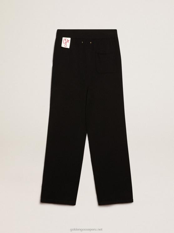 FDVPX929 Golden Goose mujer Joggers negros de mezcla de cachemira