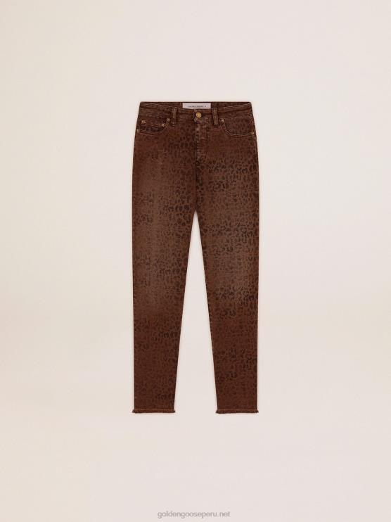 FDVPX933 Golden Goose mujer colección skinny jeans con animal print