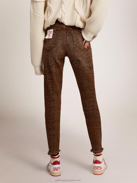 FDVPX933 Golden Goose mujer colección skinny jeans con animal print