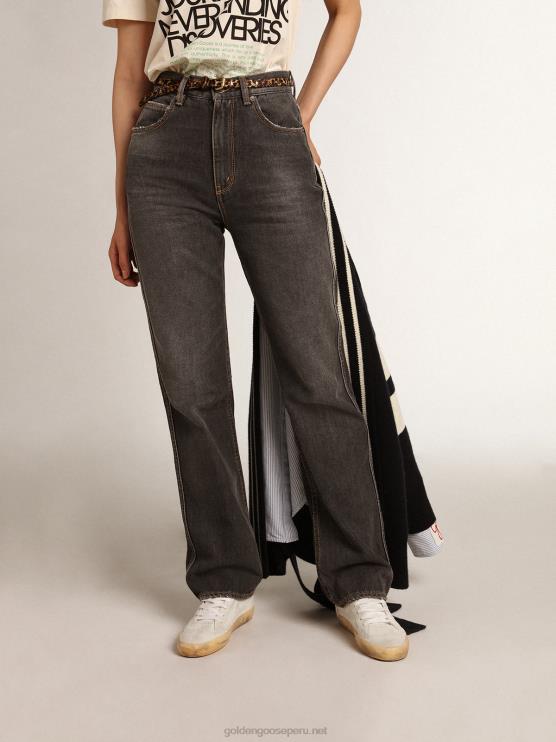FDVPX939 Golden Goose mujer Vaquero Frida negro efecto lavado a la piedra de la colección Journey