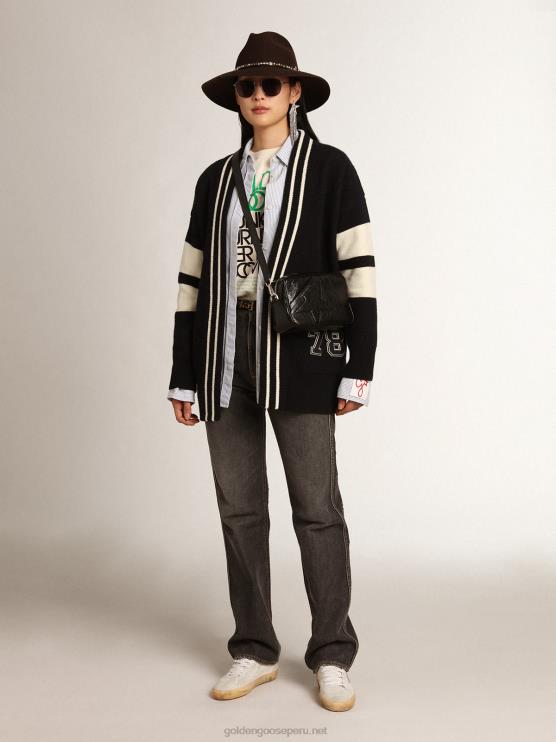 FDVPX939 Golden Goose mujer Vaquero Frida negro efecto lavado a la piedra de la colección Journey