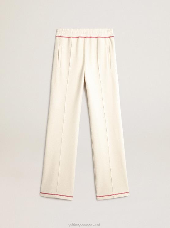 FDVPX978 Golden Goose mujer joggers heritage blancos con logo cny