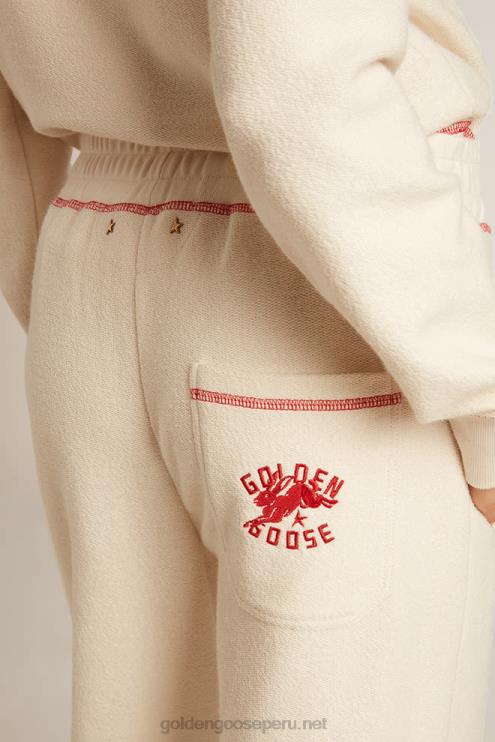FDVPX978 Golden Goose mujer joggers heritage blancos con logo cny