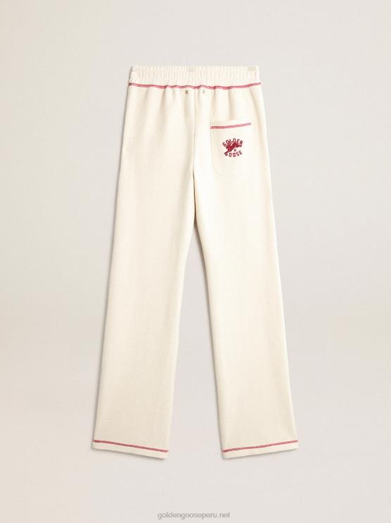 FDVPX978 Golden Goose mujer joggers heritage blancos con logo cny