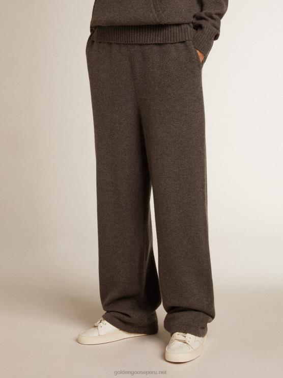 FDVPX980 Golden Goose mujer joggers grises de mezcla de cachemir