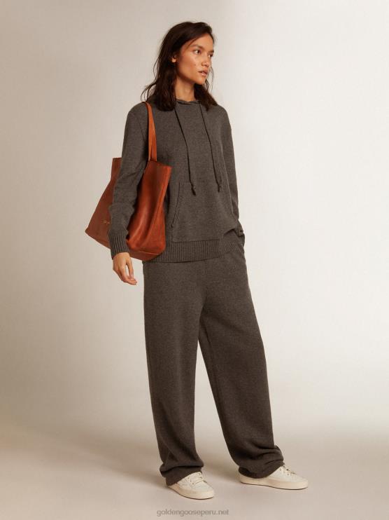 FDVPX980 Golden Goose mujer joggers grises de mezcla de cachemir