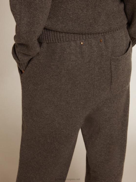 FDVPX980 Golden Goose mujer joggers grises de mezcla de cachemir