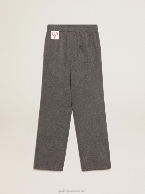 FDVPX980 Golden Goose mujer joggers grises de mezcla de cachemir