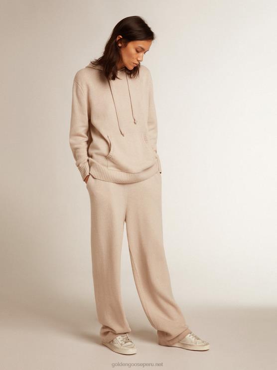 FDVPX982 Golden Goose mujer joggers de mezcla de cachemir blanco natural