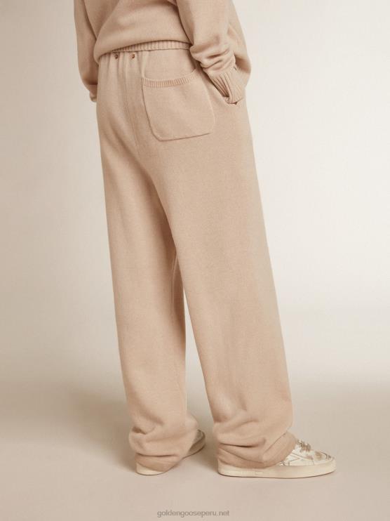 FDVPX982 Golden Goose mujer joggers de mezcla de cachemir blanco natural