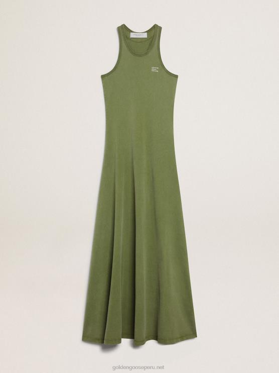 FDVPX1045 Golden Goose mujer vestido sin mangas verde pesto