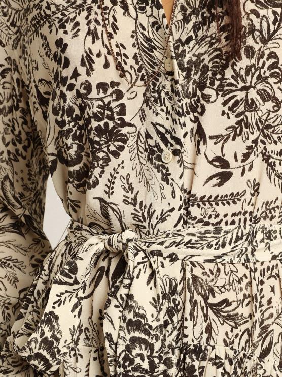 FDVPX1054 Golden Goose mujer vestido blanco con estampado toile de jouy negro