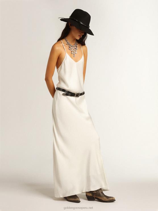 FDVPX950 Golden Goose mujer vestido lencero color pergamino