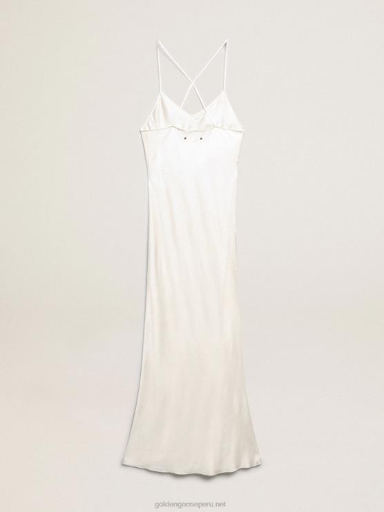 FDVPX950 Golden Goose mujer vestido lencero color pergamino