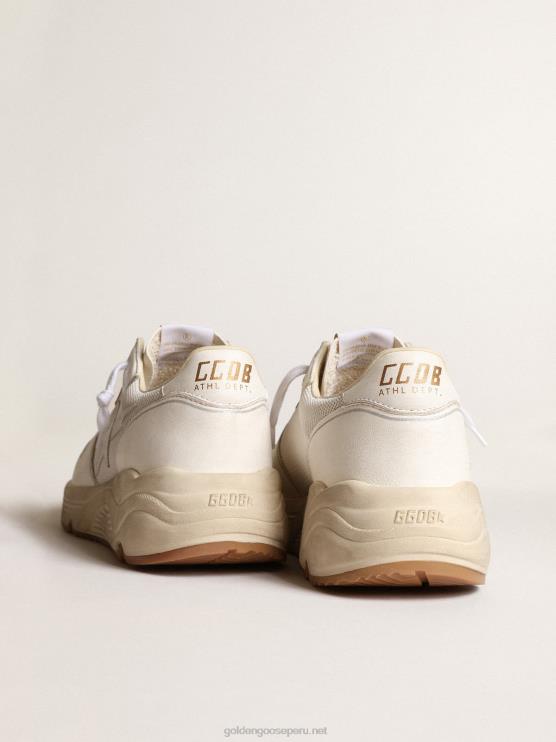 FDVPX35 Golden Goose mujer Deportivas suela running de malla blanco óptico y napa con estrella de piel blanca