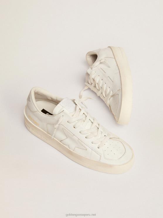FDVPX116 Golden Goose mujer zapatillas stardan de piel total white