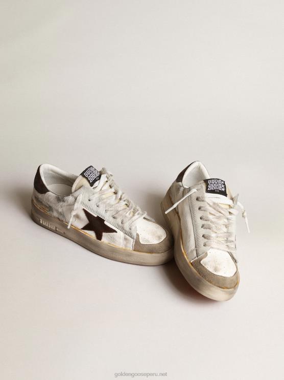 FDVPX159 Golden Goose mujer stardan de napa y piel de potro con estrella de ante marrón