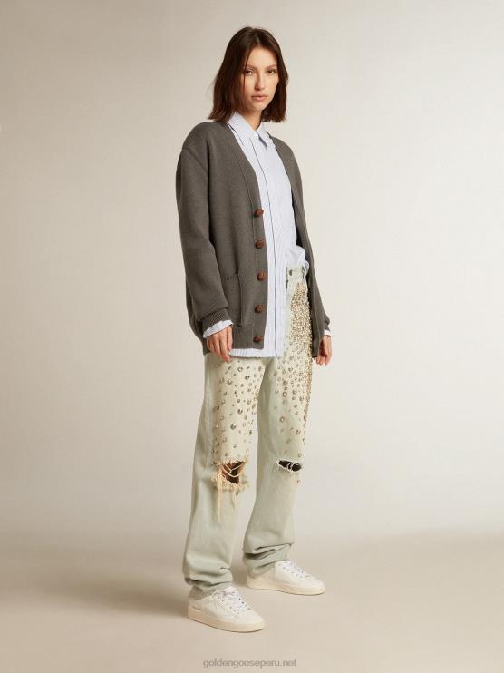 FDVPX160 Golden Goose mujer stardan de base biológica con estrella blanca y refuerzo en el talón