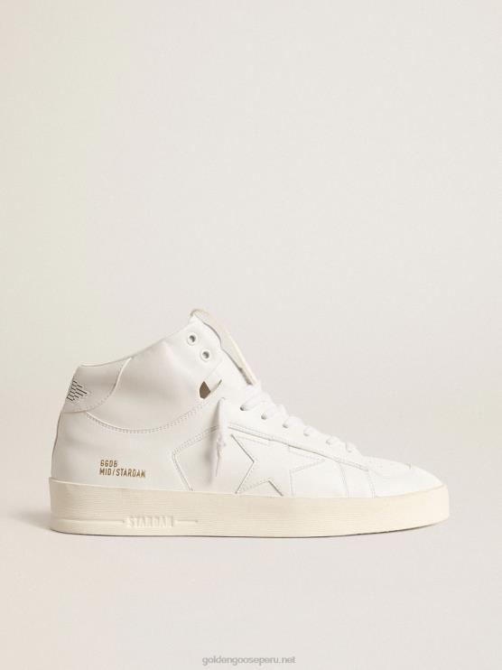 FDVPX205 Golden Goose mujer mid-stardan de base biológica con estrella blanca y lengüeta en el talón