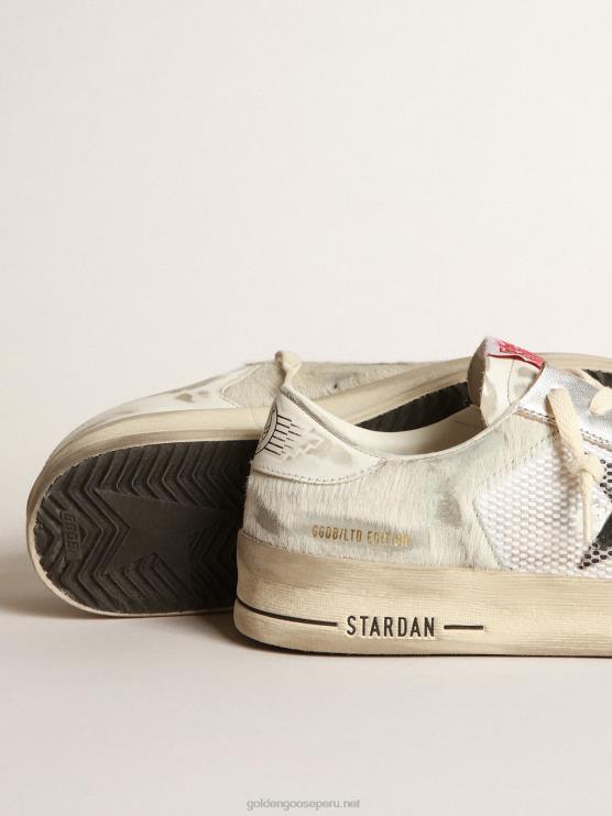 FDVPX252 Golden Goose mujer Zapatillas deportivas stardan lab de piel de potro blanca y piel con estrella de ante negro