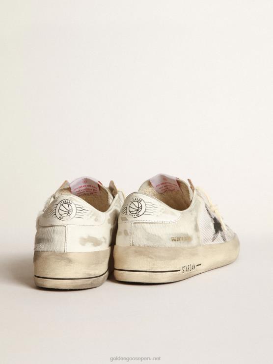 FDVPX252 Golden Goose mujer Zapatillas deportivas stardan lab de piel de potro blanca y piel con estrella de ante negro