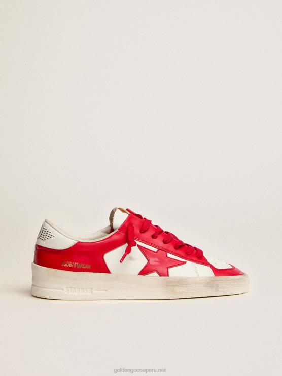 FDVPX99 Golden Goose mujer zapatillas stardan de piel roja y blanca