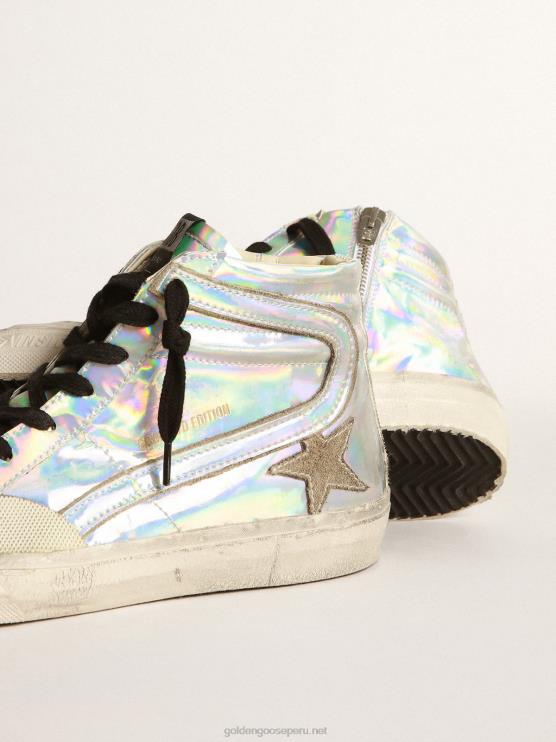 FDVPX260 Golden Goose mujer slide lab de tejido con efecto holográfico