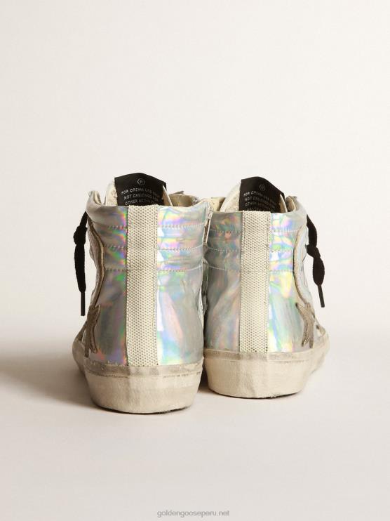 FDVPX260 Golden Goose mujer slide lab de tejido con efecto holográfico