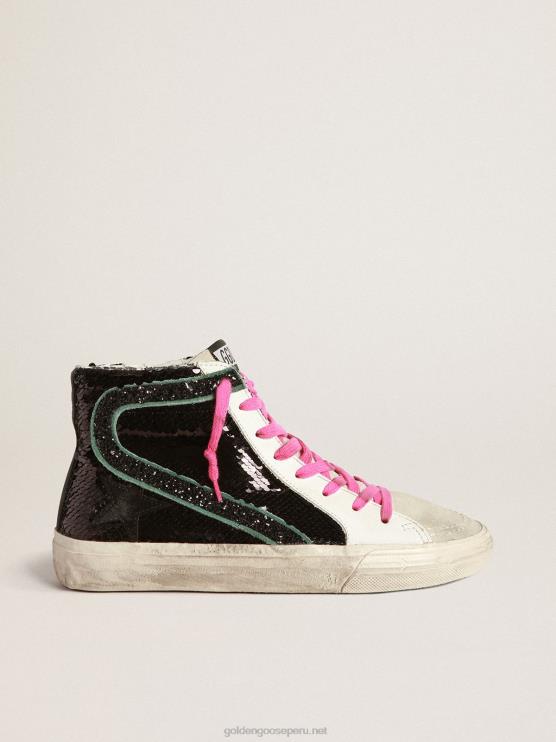 FDVPX42 Golden Goose mujer zapatillas deportivas con lentejuelas negras