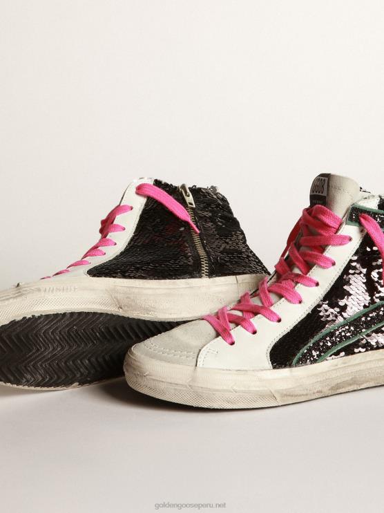 FDVPX42 Golden Goose mujer zapatillas deportivas con lentejuelas negras