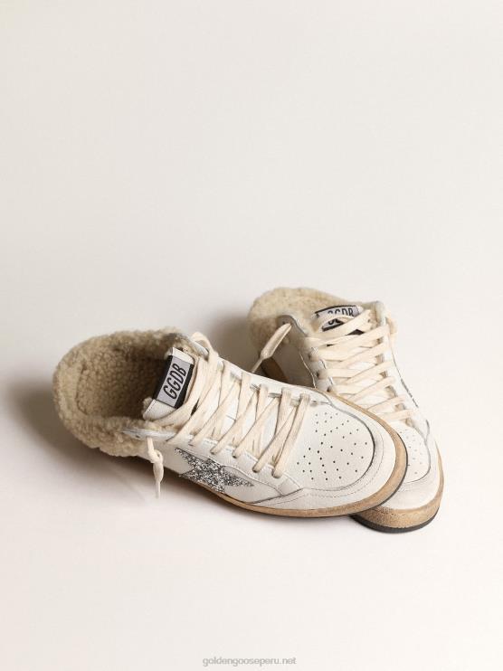 FDVPX145 Golden Goose mujer zuecos de estrella de bola con estrella brillante y forro de borrego