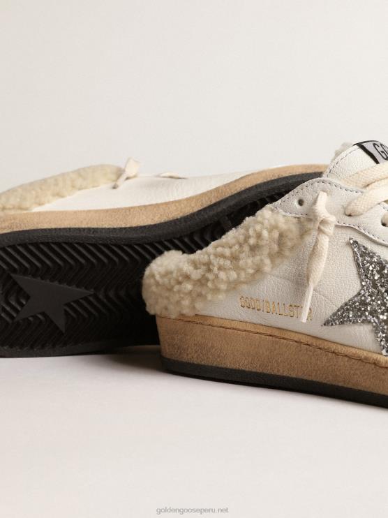 FDVPX145 Golden Goose mujer zuecos de estrella de bola con estrella brillante y forro de borrego