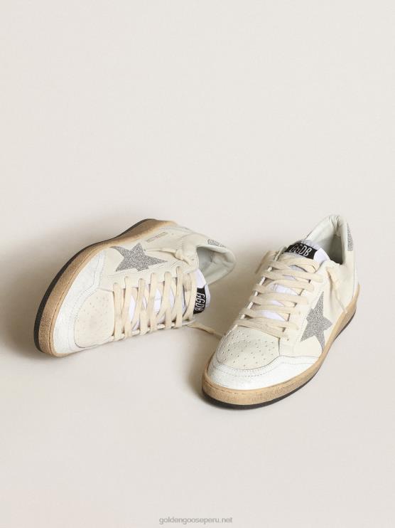 FDVPX194 Golden Goose mujer estrella de bola blanca con una estrella de cristal swarovski y refuerzo en el talón