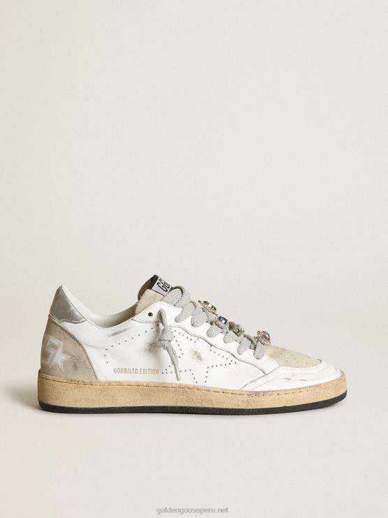 FDVPX62 Golden Goose mujer Zapatillas ball star lab de piel blanca con estrella perforada