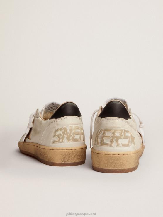 FDVPX7 Golden Goose mujer zapatillas ball star con estrella de piel de potro con estampado de leopardo y refuerzo del talón de piel negra