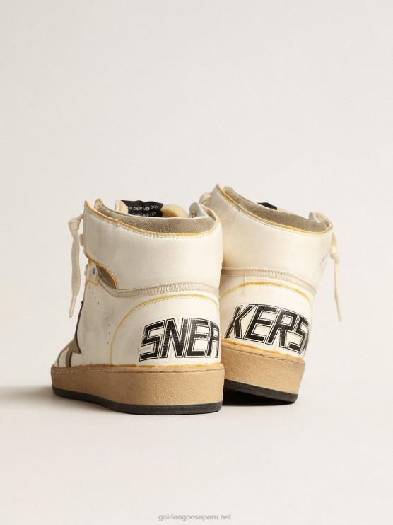 FDVPX179 Golden Goose mujer sky-star de napa blanca con estrella de ante gris tórtola