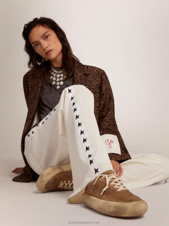 FDVPX178 Golden Goose mujer Zapato space-star de ante color tabaco con interior de borrego