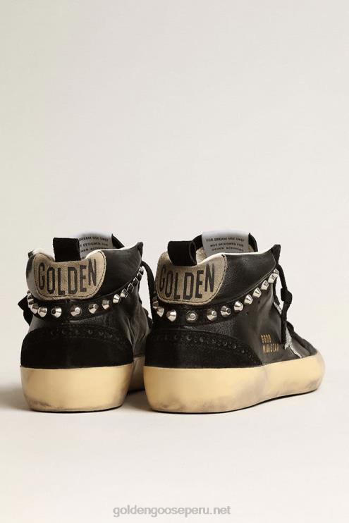 FDVPX161 Golden Goose mujer mid star de napa y ante negro con estrella de cristal de swarovski
