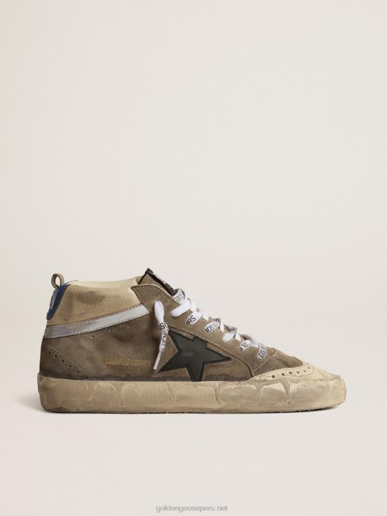 FDVPX215 Golden Goose mujer mid star lab de ante gris con estrella negra