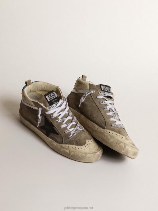 FDVPX215 Golden Goose mujer mid star lab de ante gris con estrella negra