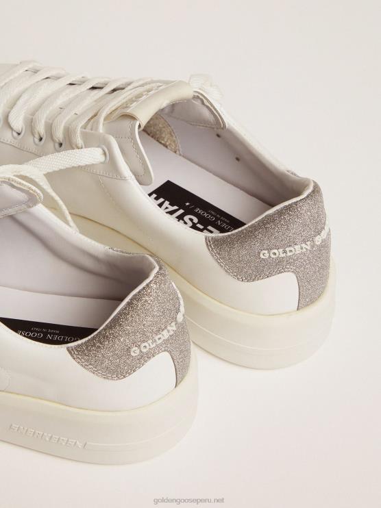 FDVPX138 Golden Goose mujer zapatillas purestar con refuerzo plateado brillante en el talón