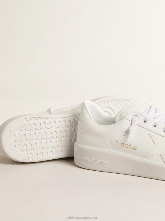 FDVPX206 Golden Goose mujer purestar de base biológica con estrella blanca y refuerzo en el talón