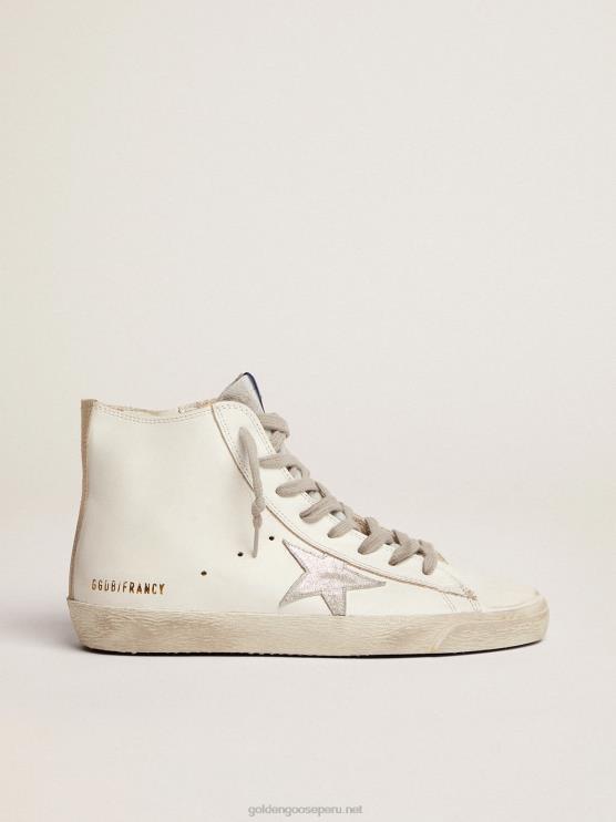 FDVPX182 Golden Goose mujer zapatillas francy de piel con estrella de ante