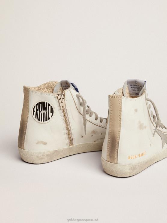 FDVPX182 Golden Goose mujer zapatillas francy de piel con estrella de ante