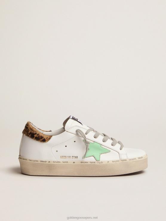 FDVPX112 Golden Goose mujer zapatillas hi star con refuerzo del talón con estampado de leopardo