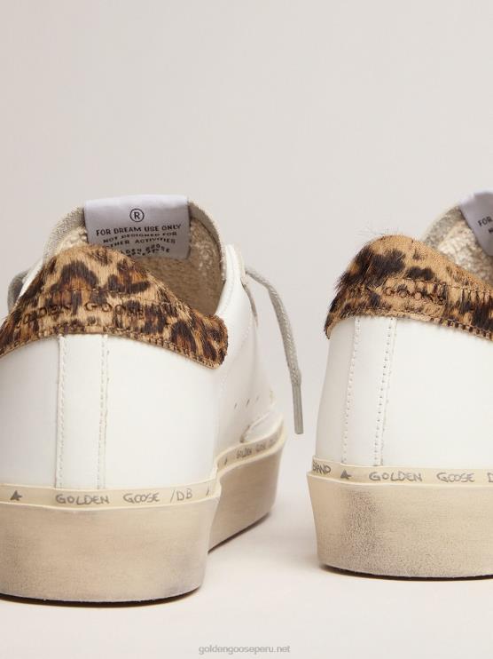 FDVPX112 Golden Goose mujer zapatillas hi star con refuerzo del talón con estampado de leopardo