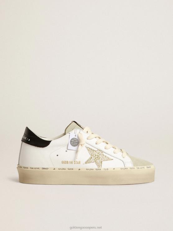 FDVPX193 Golden Goose mujer hola estrella con estrella de cristal swarovski y refuerzo negro en el talón