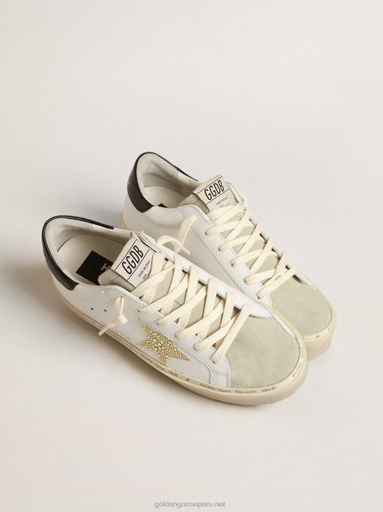 FDVPX193 Golden Goose mujer hola estrella con estrella de cristal swarovski y refuerzo negro en el talón