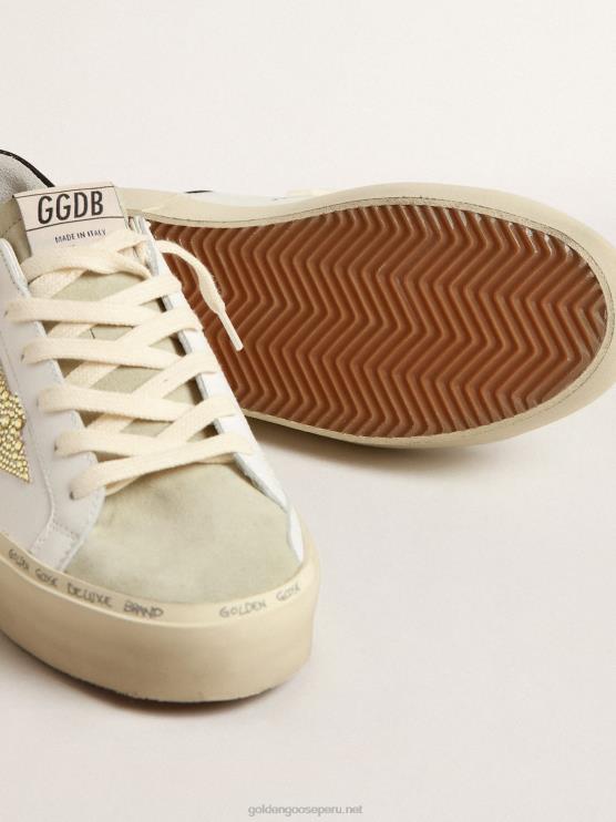 FDVPX193 Golden Goose mujer hola estrella con estrella de cristal swarovski y refuerzo negro en el talón