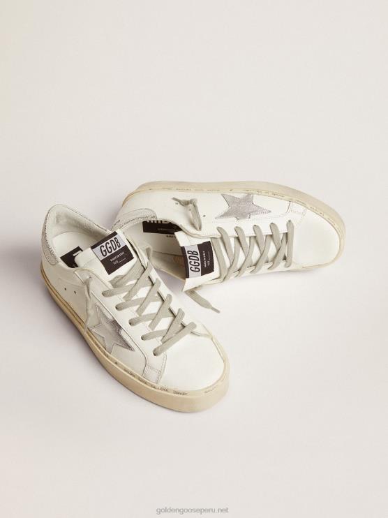 FDVPX93 Golden Goose mujer zapatillas hi star con tira plateada en el talón